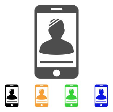 Mobil hasta düz simgesi