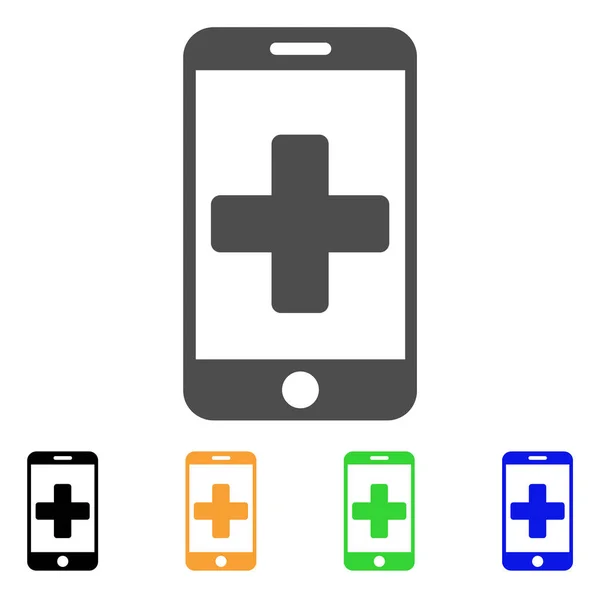 Medicina en línea Smartphone Icono plano — Archivo Imágenes Vectoriales