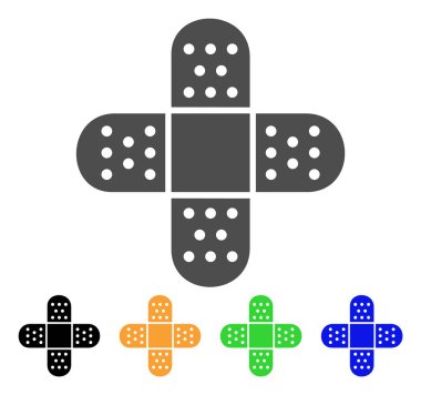 Yapışkanlı yama düz simgesi