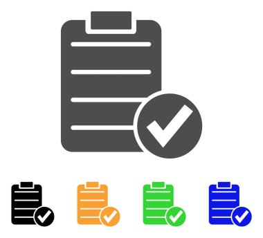 Test düz simgesi onaylama