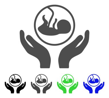 Embriyo bakım el vektör simgesi