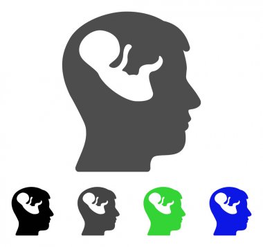 Embriyo zihin kafa vektör simgesi