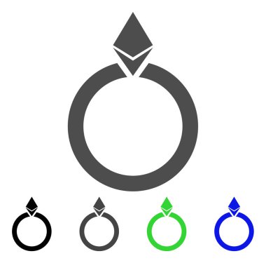 Ethereum takı yüzük vektör simgesi