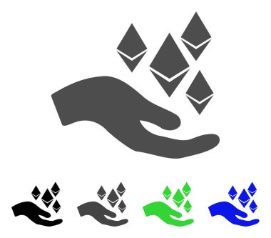 Ethereum teklif el vektör simgesi