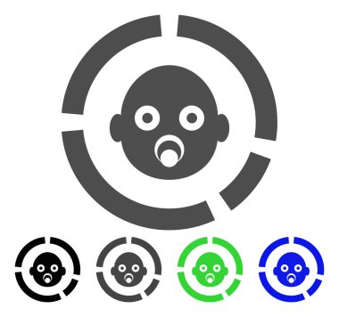 Yeni doğan diyagramı vektör simgesi