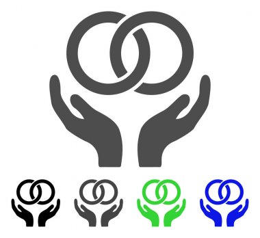 Alyans bakım el vektör simgesi