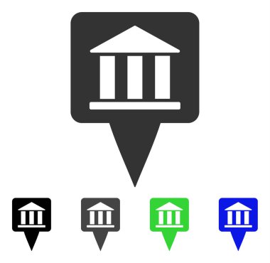 Banka Binası işaretçi vektör simgesi