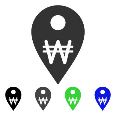 Harita işaretleyici vektör simge Kore Wonu