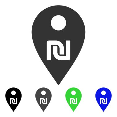 Şekel harita işaretleyici vektör simgesi