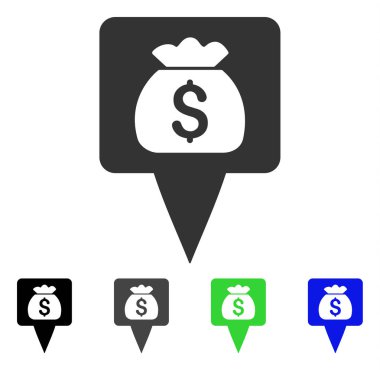 Hazine harita işaretçi vektör simgesi