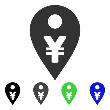 Yen harita işaretleyici vektör simgesi