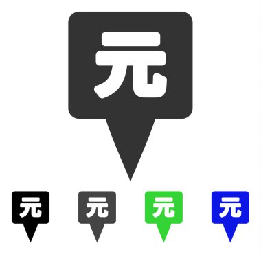 Yuan işaretçi vektör simgesi göster