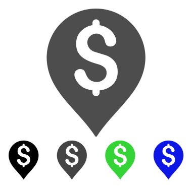 Banka harita işaretleyici vektör simgesi