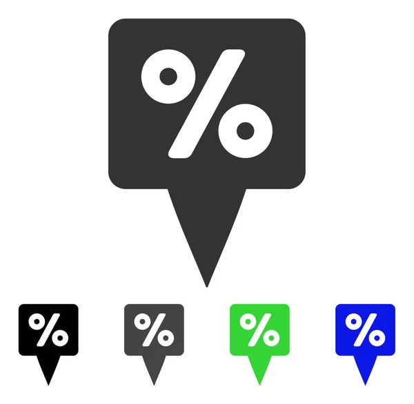Percent Map Pointer Vector Icon — Stock Vector