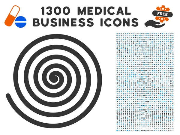 Ícone espiral hipnose com 1300 ícones de negócios médicos —  Vetores de Stock