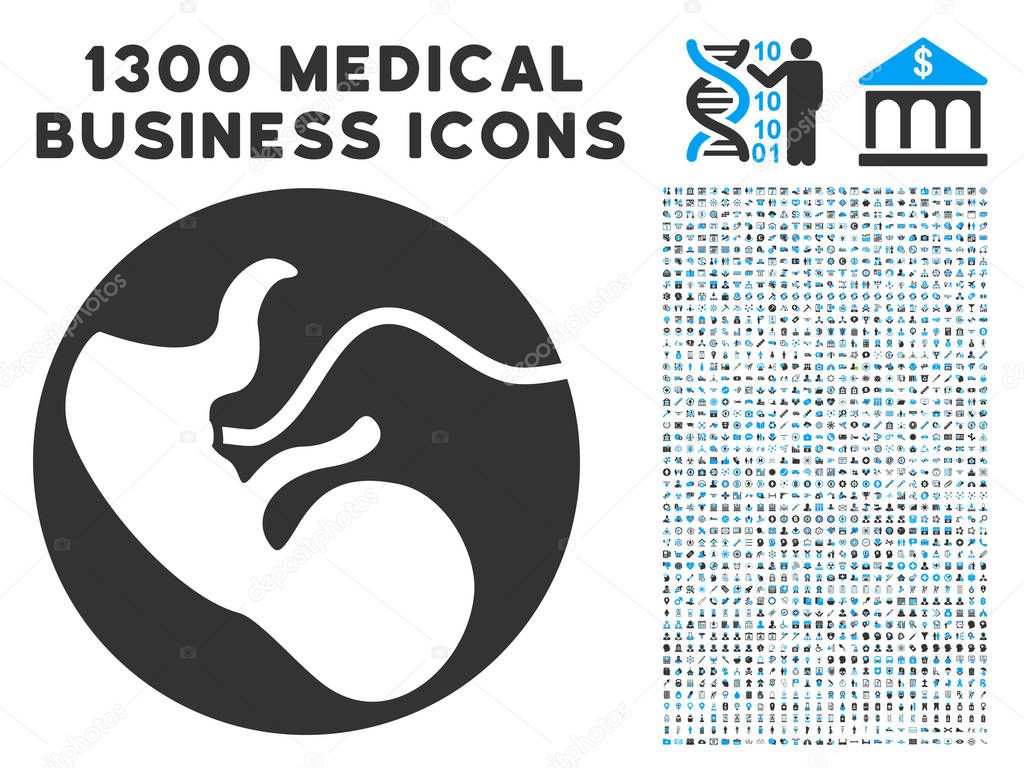 Embryo Icon with 1300 Medical Business Icons