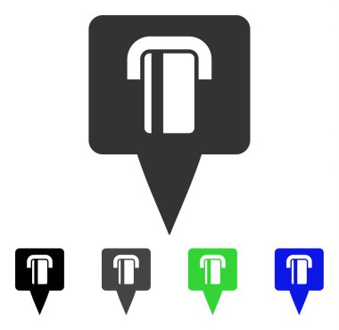 Banka Terminal Haritası işaretçi vektör simgesi