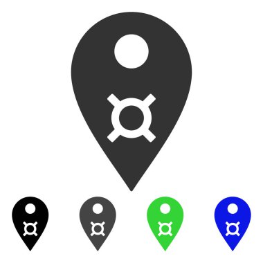 Para birimi harita işaretleyici vektör simgesi