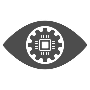 Robotik göz Lens düz simgesini