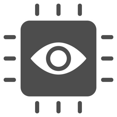 Vizyon işlemci düz simgesi