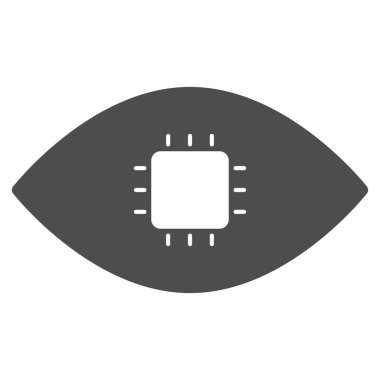 Çip göz Retina düz simgesini