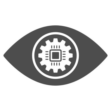 Cyber göz Lens düz simgesini