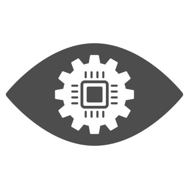 Cyborg göz Lens düz simgesini