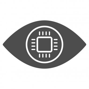 Cyborg göz düz simgesini