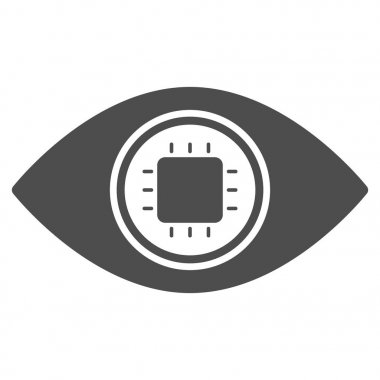 Elektronik göz Lens düz simgesini