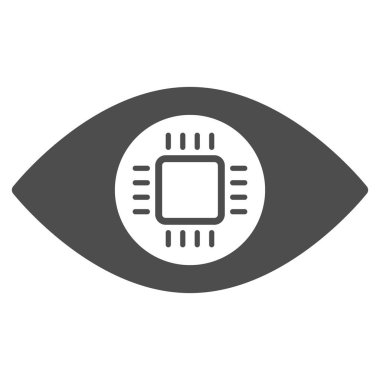 Göz Lens işlemci düz simgesini