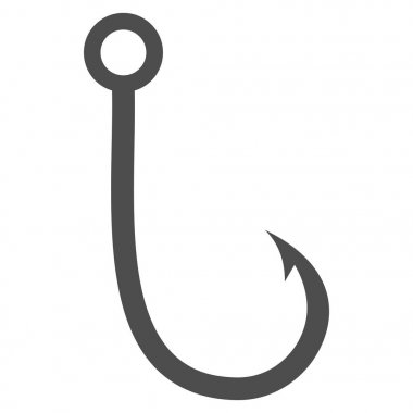 Balıkçılık kanca düz simgesi