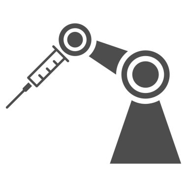 Tıbbi enjekte Robot düz simgesi