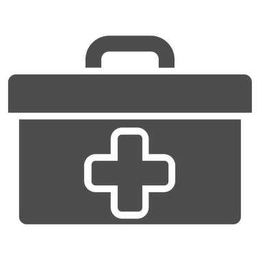 Tıbbi Araçlar kutusu düz simgesi