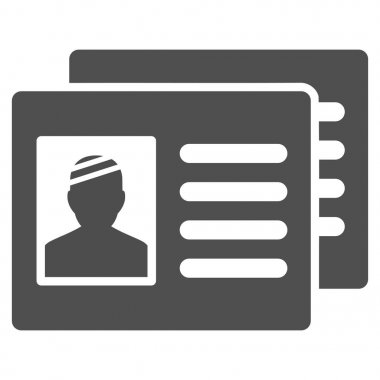 Hasta kartları düz simgesi