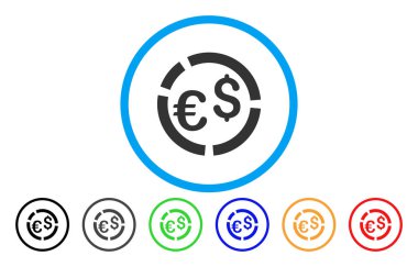 Para birimi diyagramı yuvarlak vektör simgesi