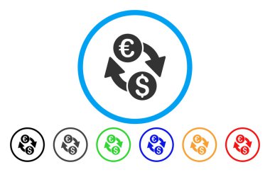 Paralar Exchange vektör simge yuvarlak