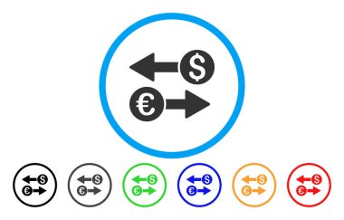 Döviz Alım işlemleri yuvarlak vektör simgesi