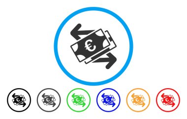 Euro banknot ödemeler yuvarlak vektör simgesi