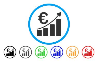 Euro Bar grafik yuvarlak vektör simgesi