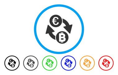 Euro Bitcoin Exchange sikke vektör simge yuvarlak