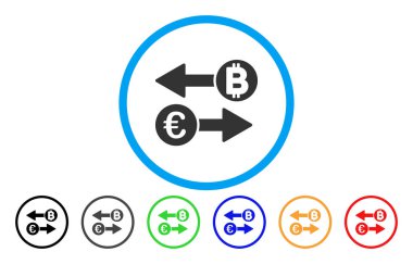 Euro Bitcoin Exchange vektör simge yuvarlak