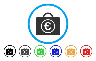 Euro defter tutma yuvarlak vektör simgesi