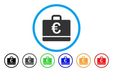 Euro durumda vektör simge yuvarlak