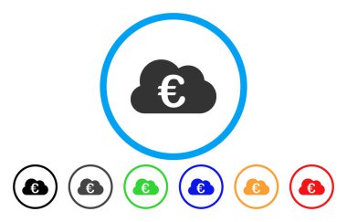 Euro bulut vektör simge yuvarlak