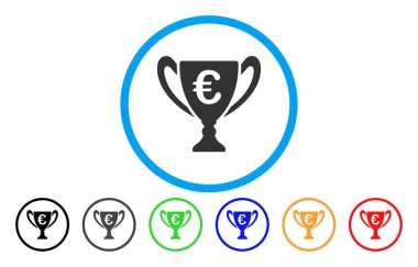 Euro Cup yuvarlak vektör simgesi