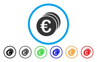 Euro sikke vektör simge yuvarlak