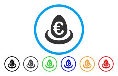 Euro mevduat yumurta vektör simge yuvarlak