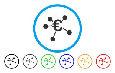 Euro dağıtım yuvarlak vektör simgesi