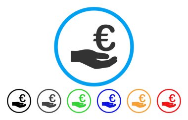 Euro bağış yuvarlak vektör simgesi