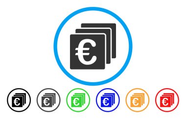 Euro mali yuvarlak vektör simgesi